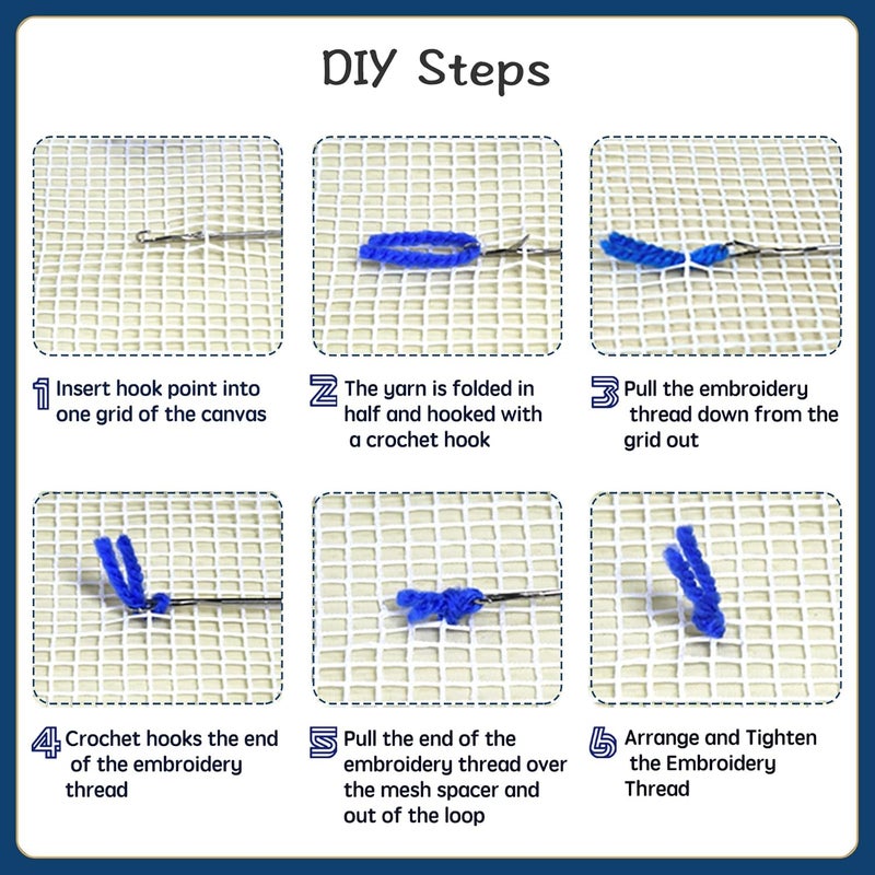 YP Latch Hook Kits for Adults DIY Rug Crafts Arts Carpet for Home Decoration Festival Gifts,20.5" X 14.5"（Penguin） - Image 5